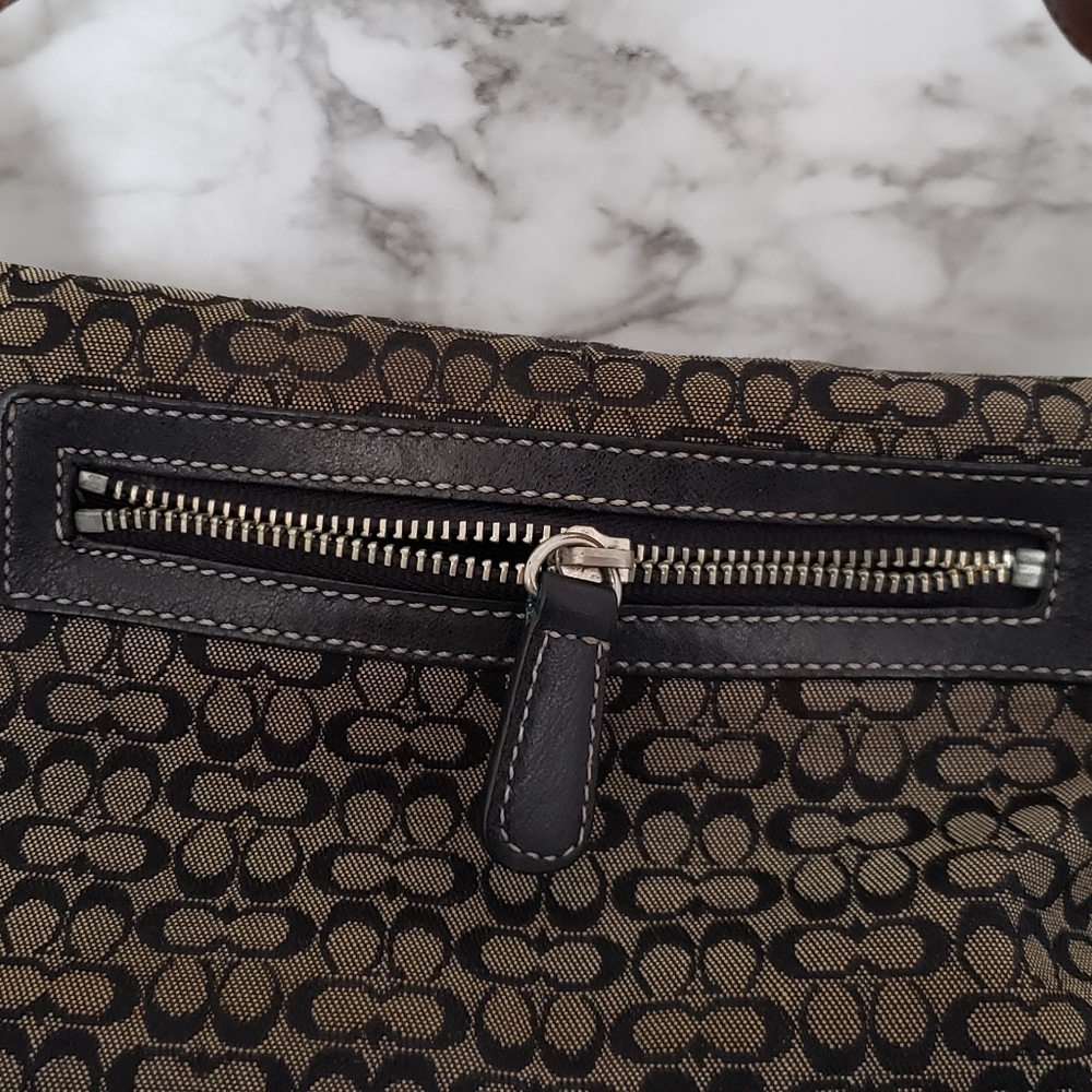 Coach purse mini signature black canvas c print - Picture 5 of 8